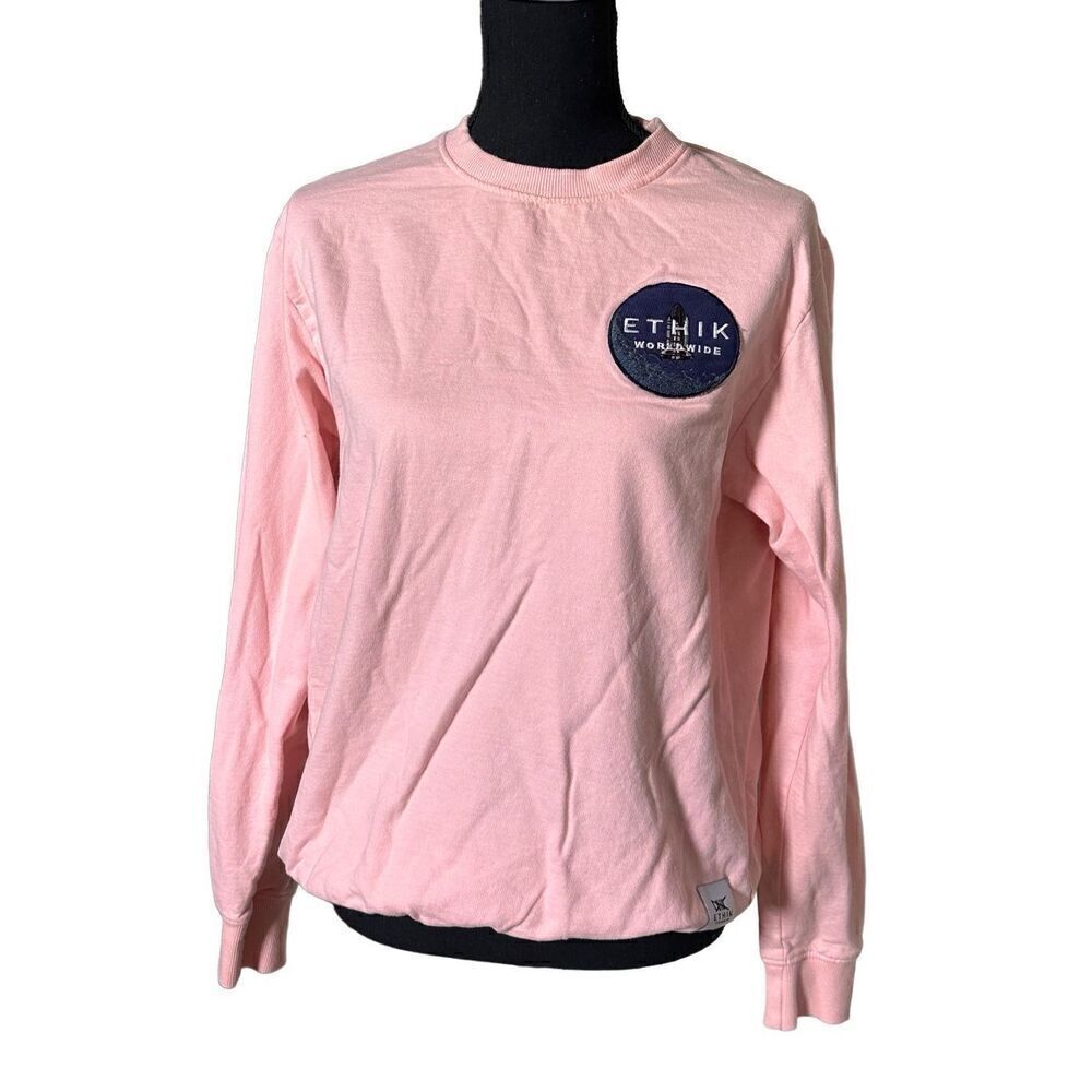 Ethik Worldwide Clothing Pink Spaceship Graphic Printed Sweatshirt Size Small